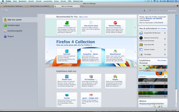 Mozilla Firefox 4 - Add-On Manager