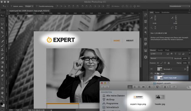 Adobe Bild-Asset Generator Assistent in Photoshop CC