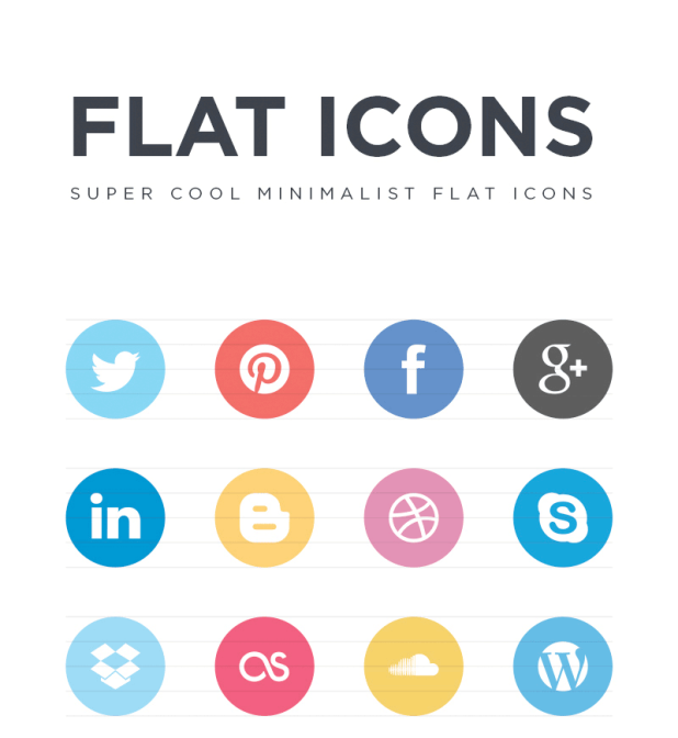 FREE Flat Social Icons EPS von Jorge Calvo García