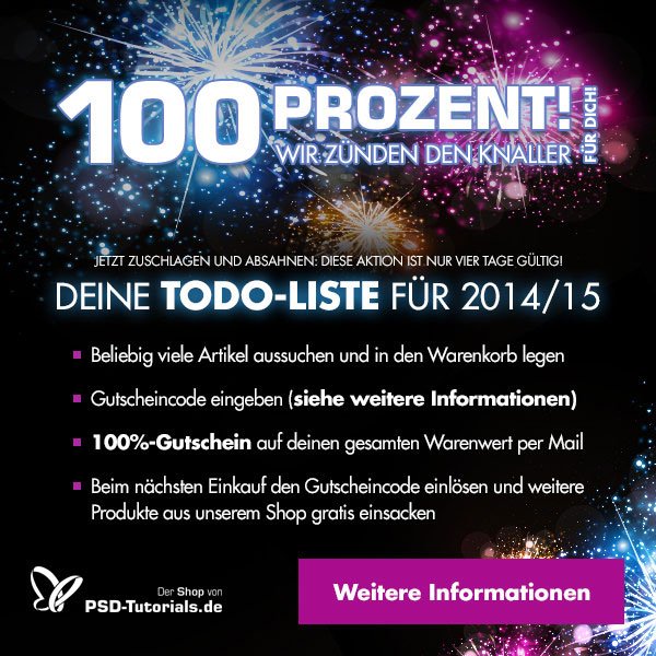 100%-Rabatt-Aktion im Online-Shop von PSD-Tutorials.de