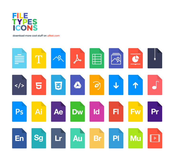 32 File-Type Icons von uifest.com